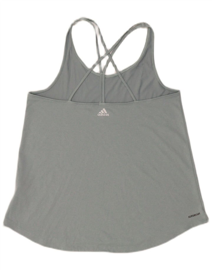 Adidas Womens Aeroready Vest Top UK 14 Grande Cinza Poliéster