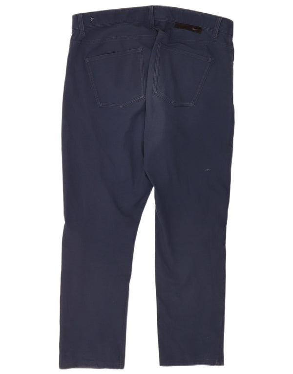 Calça casual reta masculina Nike W36 L27 poliéster azul marinho