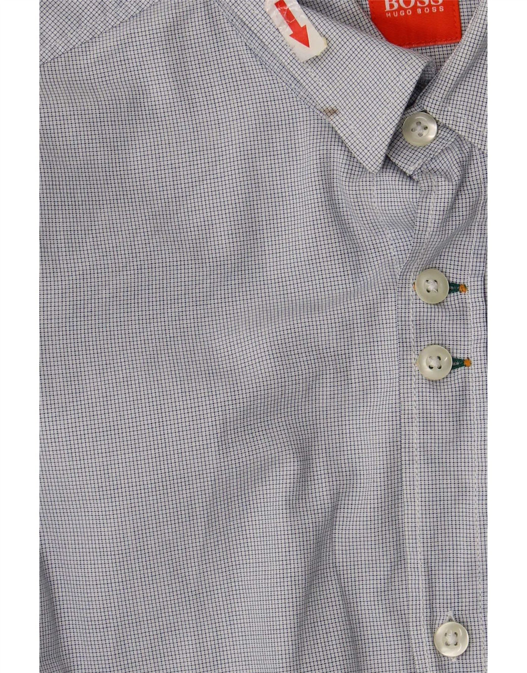 Camisa masculina Hugo Boss média azul guingão