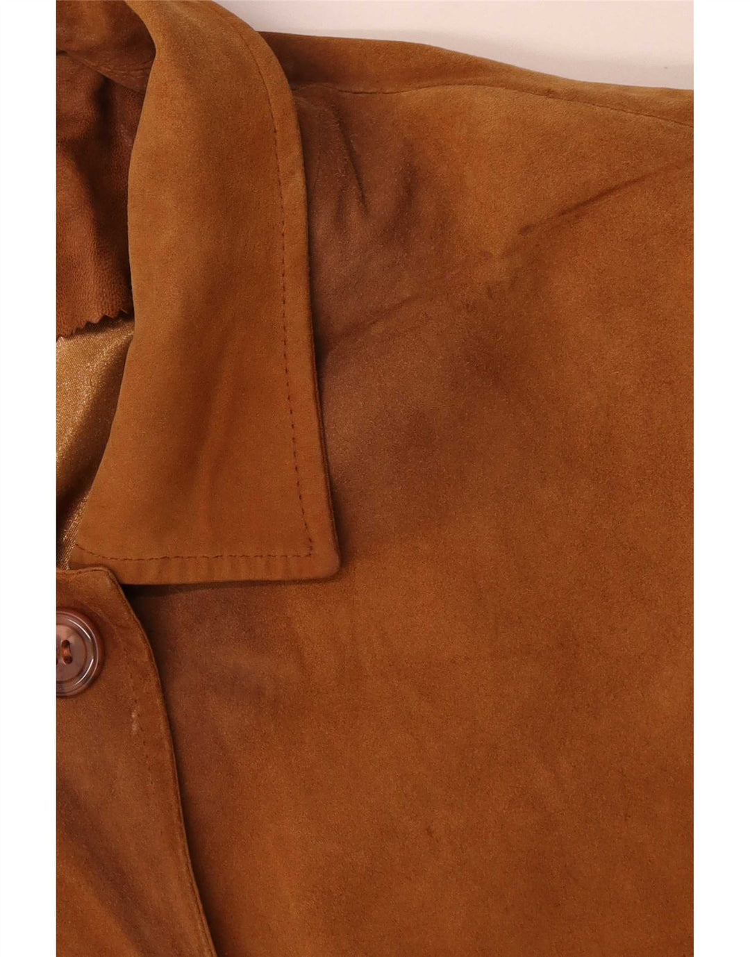 Casaco de couro oversized feminino vintage Reino Unido 20 2XL couro marrom