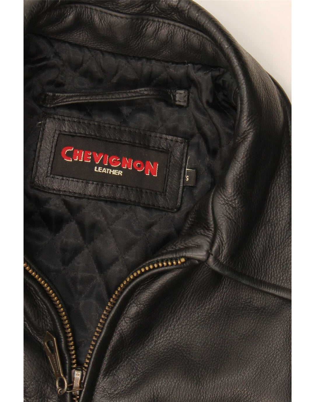 Jaqueta de couro masculina Chevignon UK 36 pequena couro preto