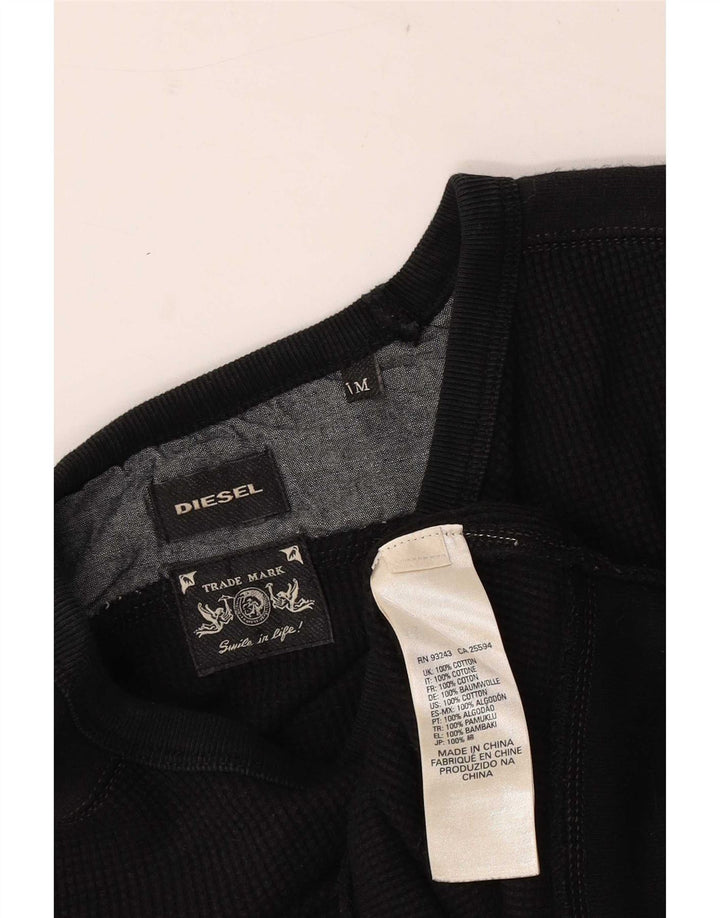 Diesel moletom masculino jumper médio algodão preto