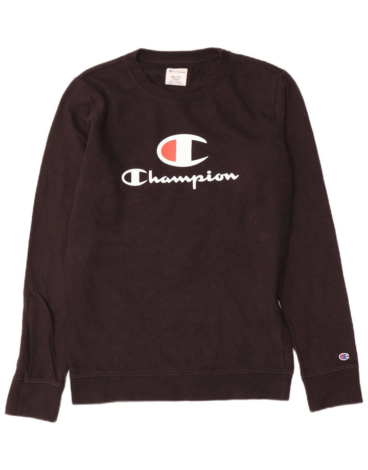 Jumper de moletom gráfico Champion Boys 15-16 anos 2XL preto