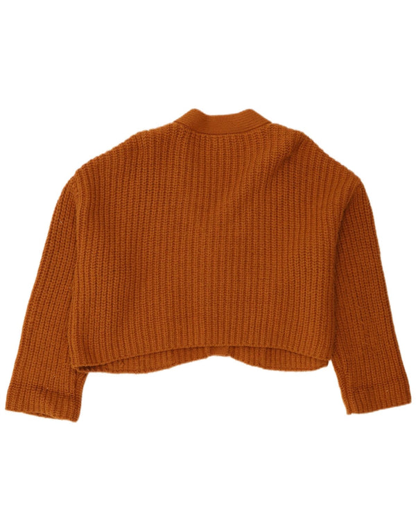 Zara Suéter Cardigan Feminino Crop Oversized Reino Unido 16 Grande Acrílico Marrom