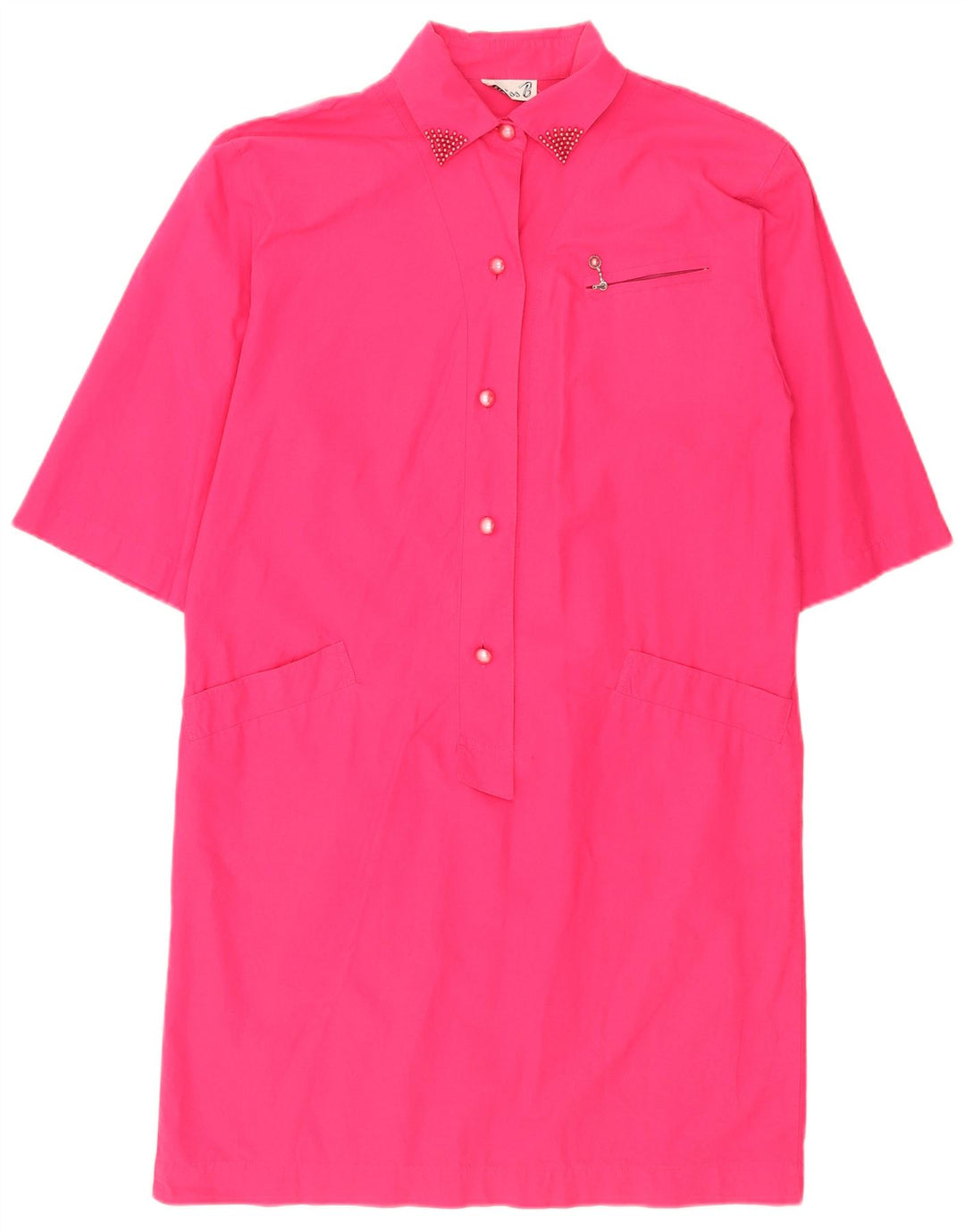 Pulôver feminino vintage de manga curta vestido IT 42 rosa médio