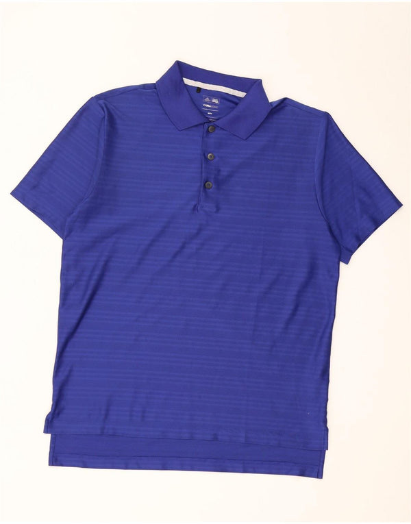 Adidas Mens Climacool Polo Shirt Médio Azul Risca de Giz Poliéster