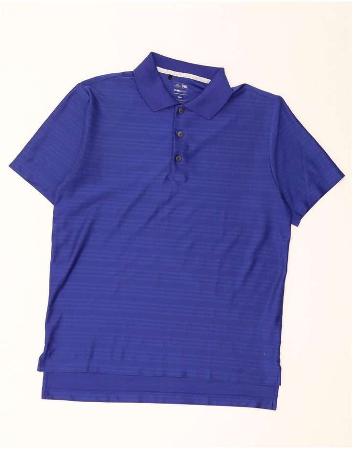 Adidas Mens Climacool Polo Shirt Médio Azul Risca de Giz Poliéster
