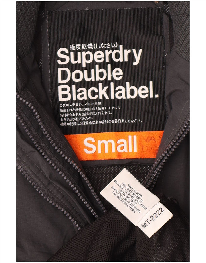 Jaqueta de chuva feminina Superdry Graphic UK 10 pequena cinza nylon