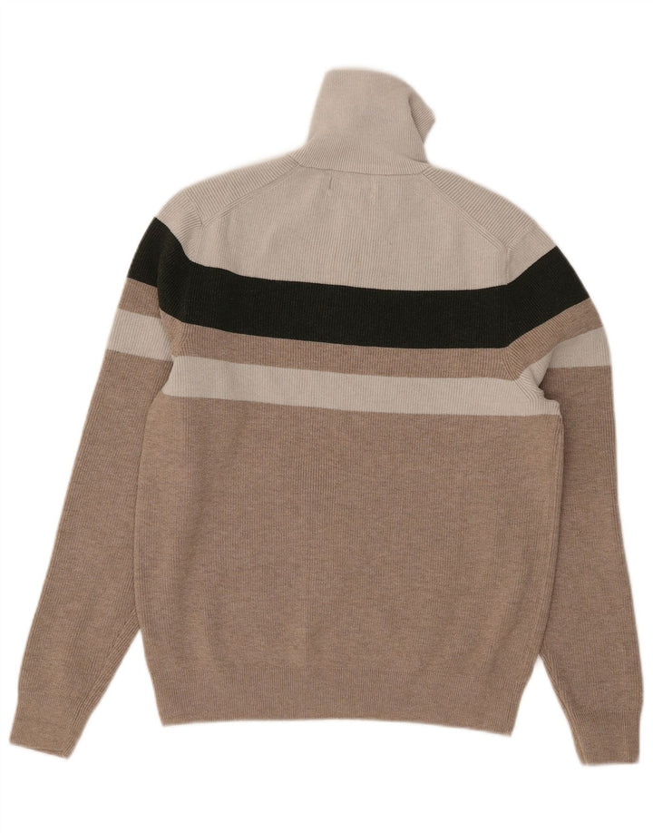 Suéter feminino Marks & Spencer com zíper e gola em bloco colorido cinza pequeno Reino Unido 10
