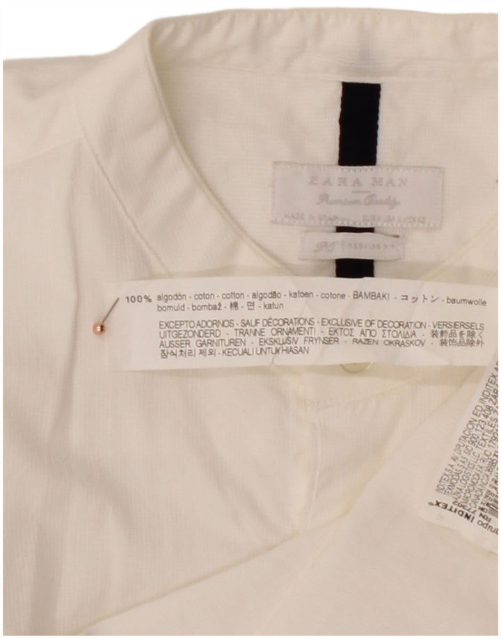 Camisa masculina ZARA médio algodão branco