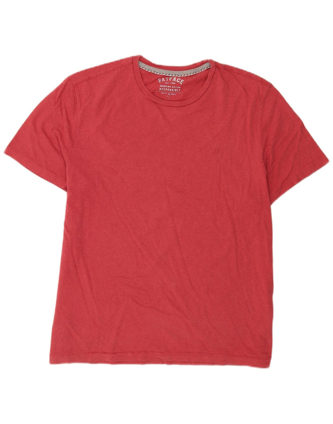 Camiseta masculina Fat Face Top grande algodão rosa