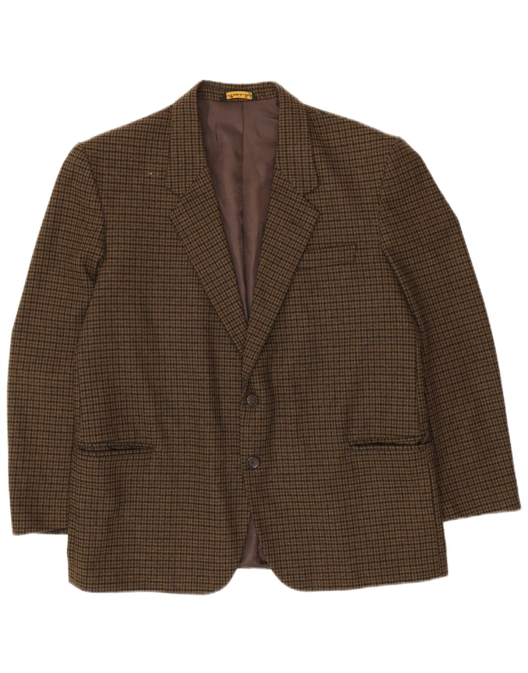 Jaqueta blazer masculina PETRELLI IT 51 grande cáqui houndstooth lã virgem