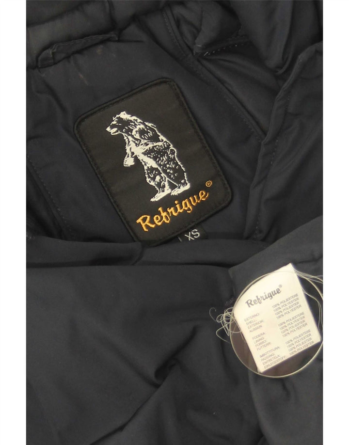 Jaqueta Parka com capuz feminina Refrigue UK 6 XS azul marinho poliéster