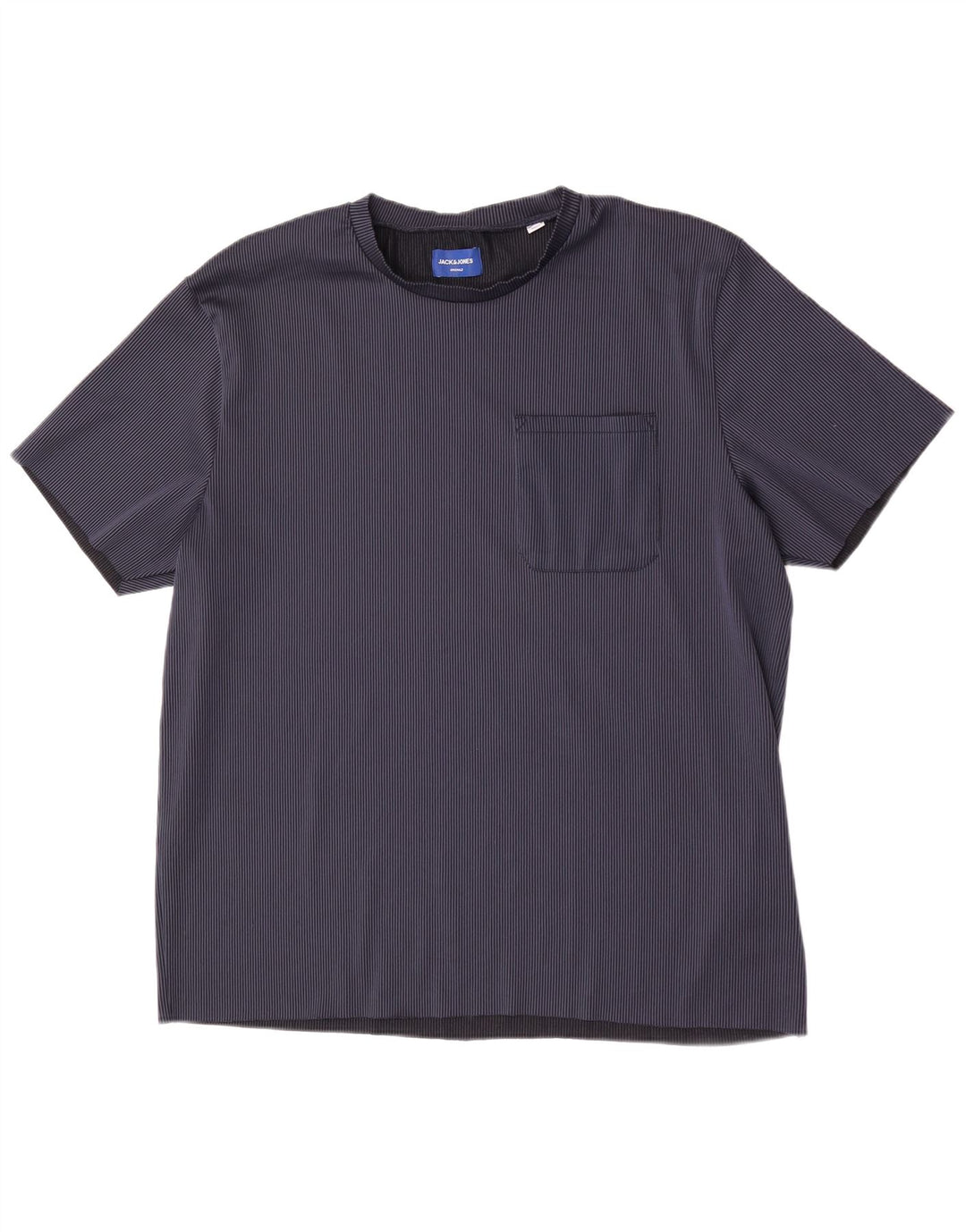 Camiseta masculina Jack & Jones Top 2XL poliéster listrado azul marinho