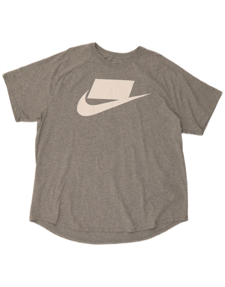 Camiseta Nike masculina manga curta regular gráfica top 2XL algodão cinza