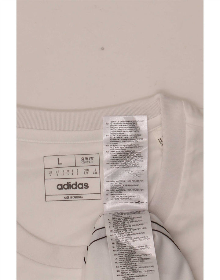 Adidas Mens Aeroready Camiseta Top Grande Poliéster Branco