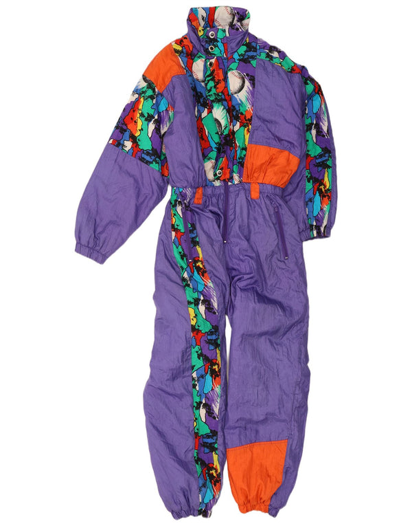Macacão de esqui vintage para meninas 12-13 anos roxo Colourblock poliamida