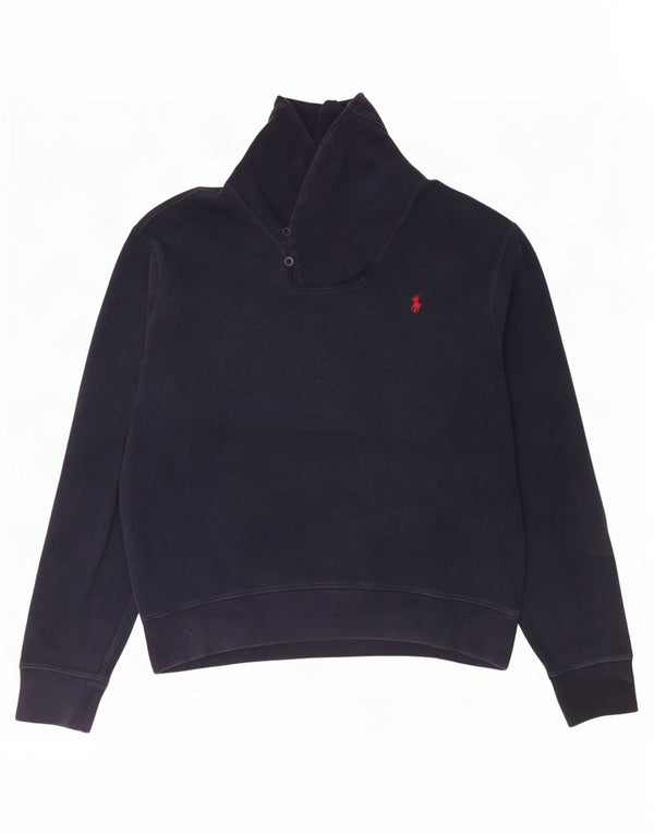 Polo Ralph Lauren Suéter masculino com gola xale grande algodão azul marinho