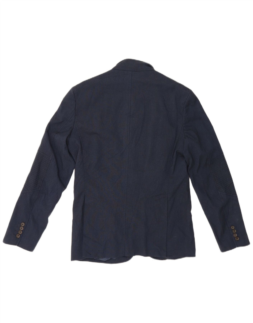 Jaqueta blazer masculina Zara com 4 botões Reino Unido 40 grande poliéster azul marinho