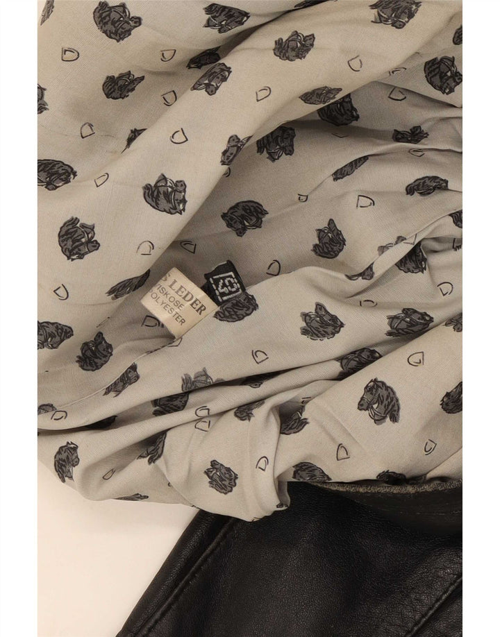Casaco de couro oversized feminino vintage EU 40 médio preto