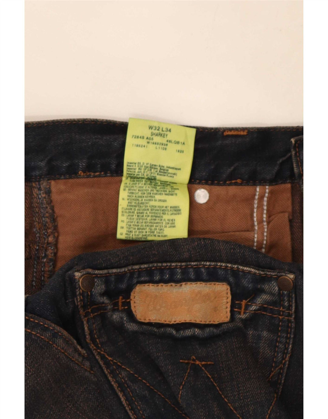 Wrangler Masculino Sharkey Bootcut Jeans W32 L34 Azul Marinho Algodão