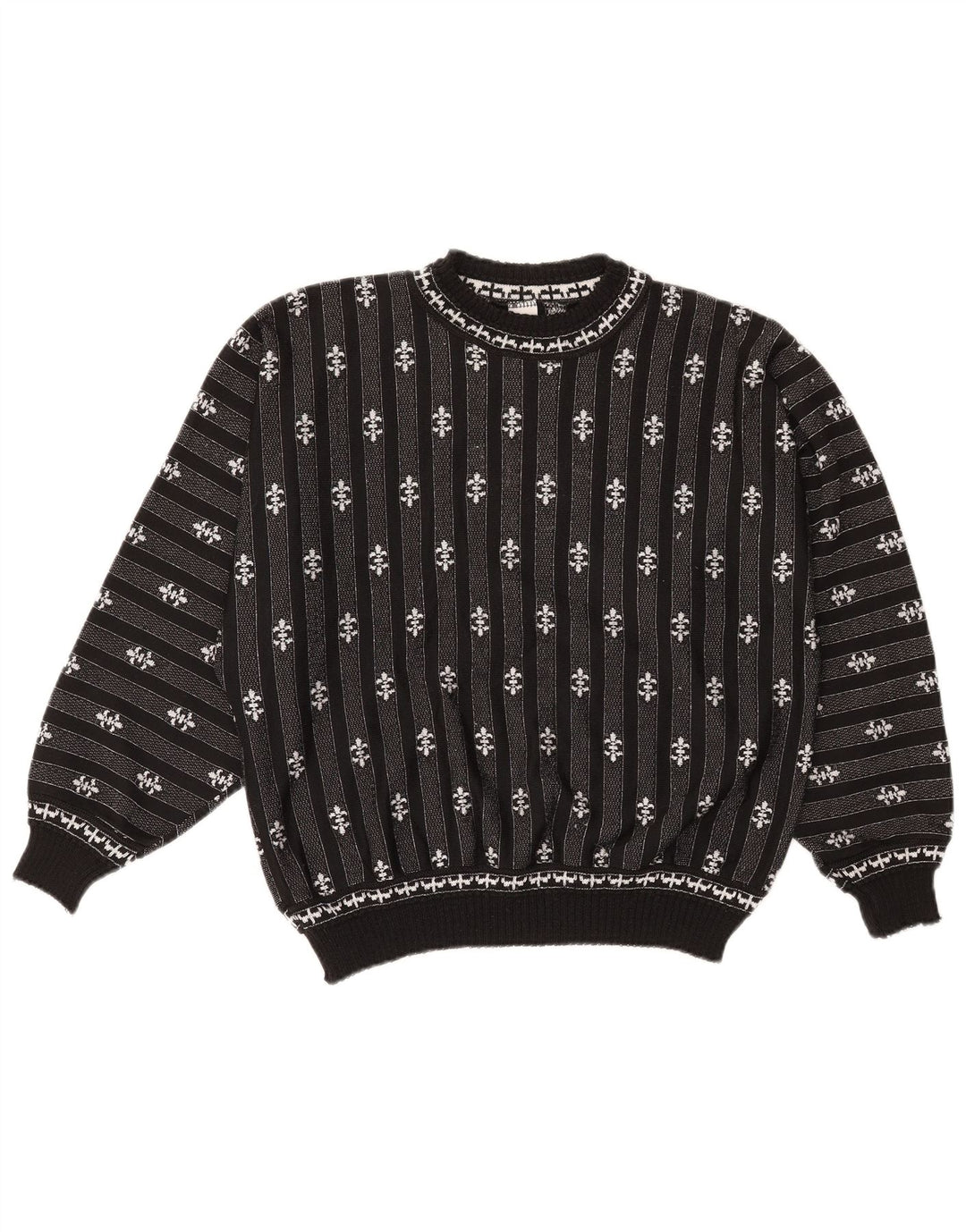 Suéter feminino C&A com gola redonda grande e listrado preto médio UK 14