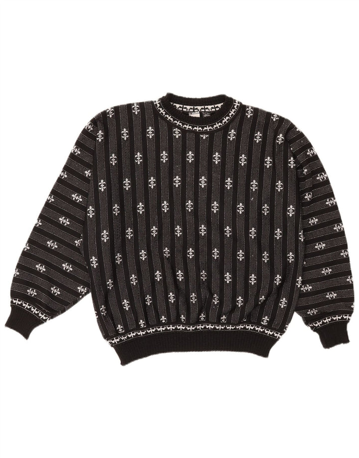 Suéter feminino C&A com gola redonda grande e listrado preto médio UK 14