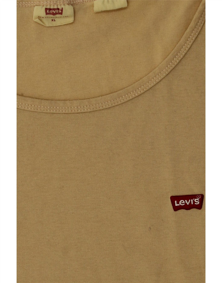 LEVI'S Womens T-Shirt Top UK 18 XL Beige Cotton Vintage Levi's and Second-Hand Levi's from Messina Hembry 