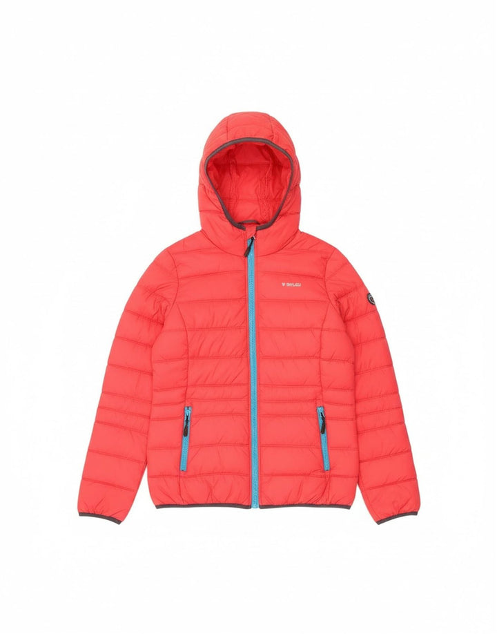 Jaqueta acolchoada com capuz feminino Brugi UK 14 poliamida vermelha média