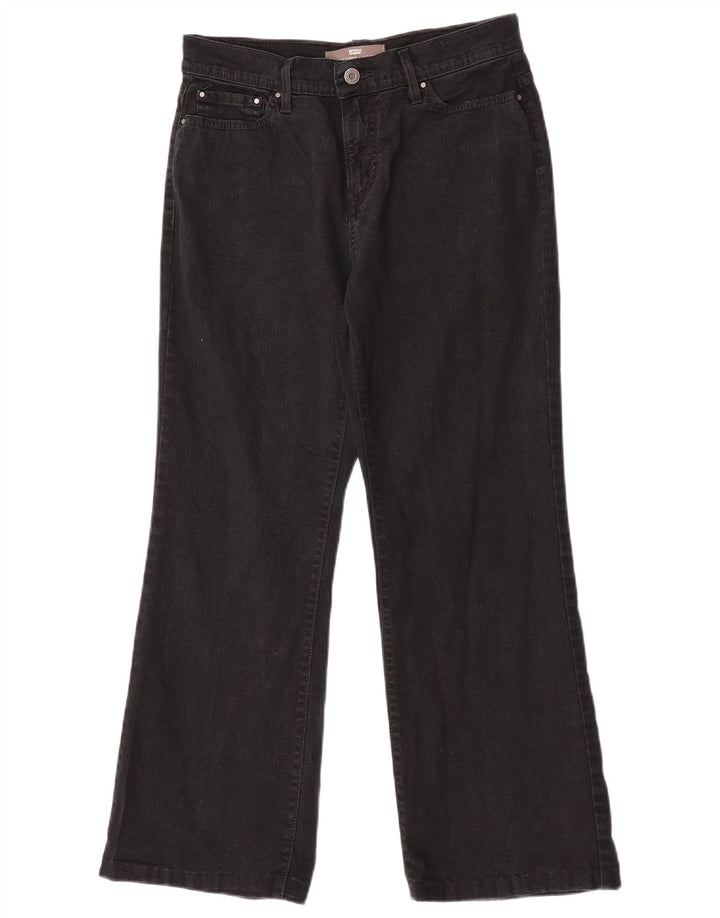 Calça jeans feminina Levi's 512 Slimming Bootcut US 8 médio W27 L28 algodão preto