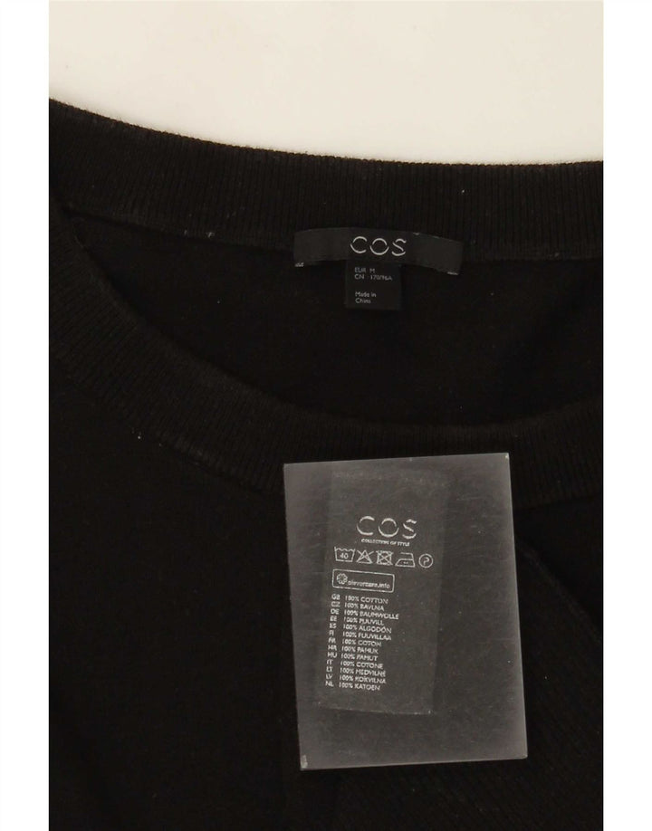 Suéter feminino Cos com gola canoa UK 14 algodão preto médio