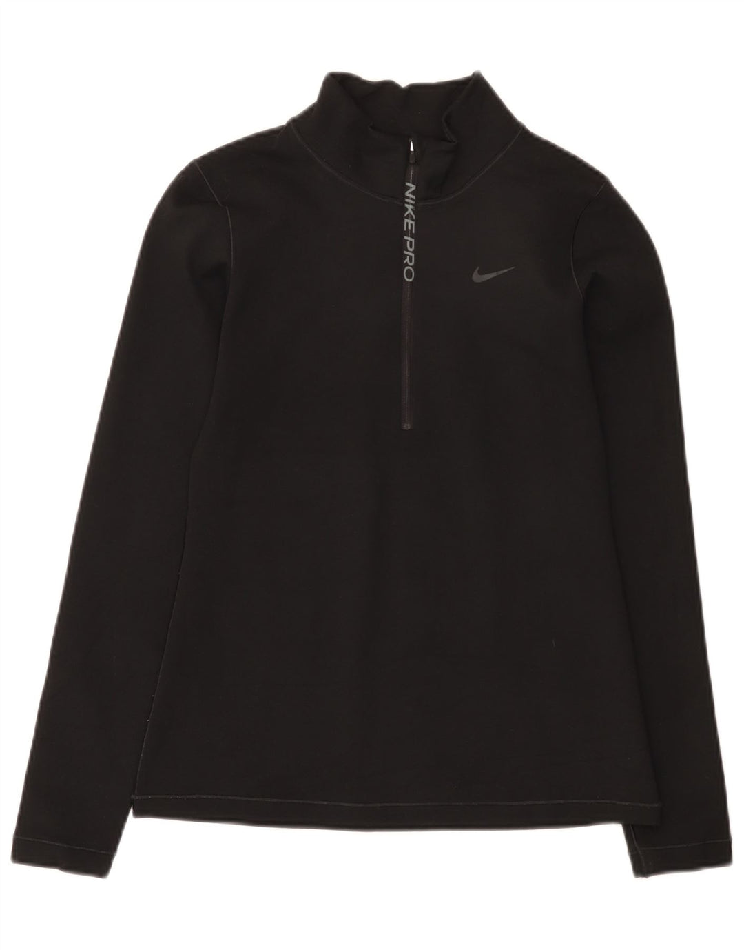 Pulôver masculino Nike Dri Fit com gola e zíper, top pequeno de poliéster preto