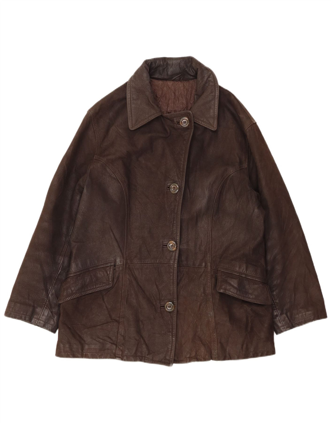 Jaqueta de couro feminina RELISH IT 46 grande couro marrom