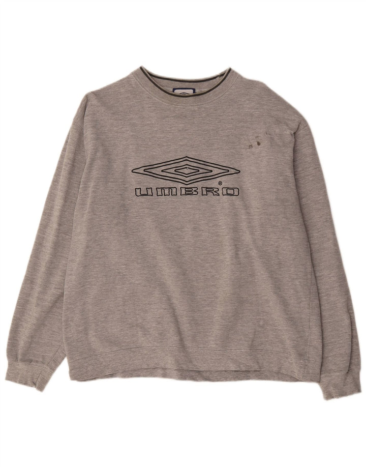 Moletom gráfico masculino Umbro Jumper XL cinza manchado de algodão