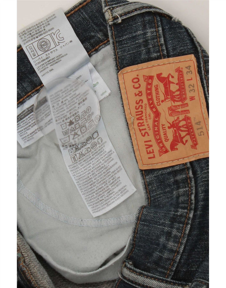Levi's Masculino 514 Straight Jeans W32 L34 Azul Algodão