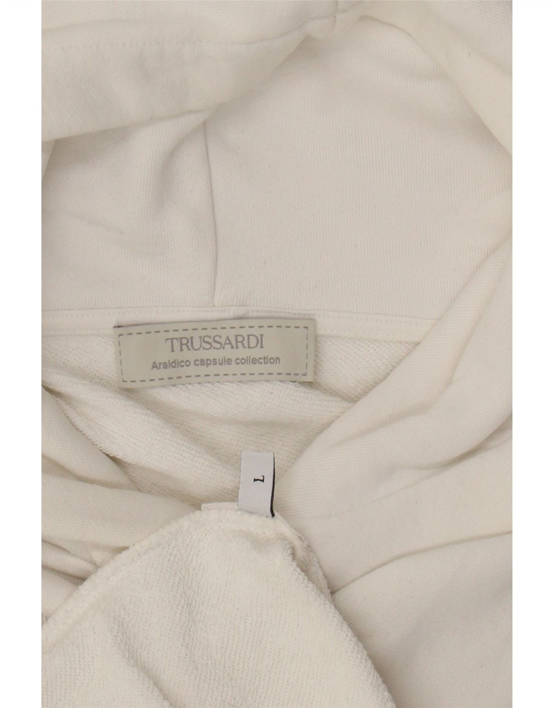 TRUSSARDI moletom com capuz masculino grande branco
