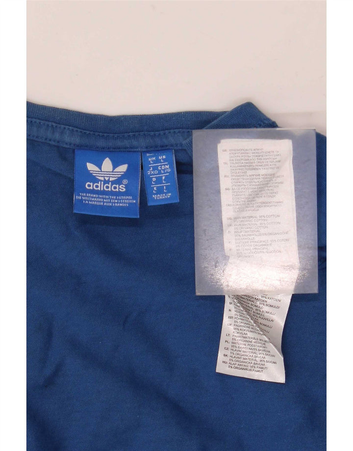 Adidas Camiseta Masculina Graphic Top Grande Algodão Azul