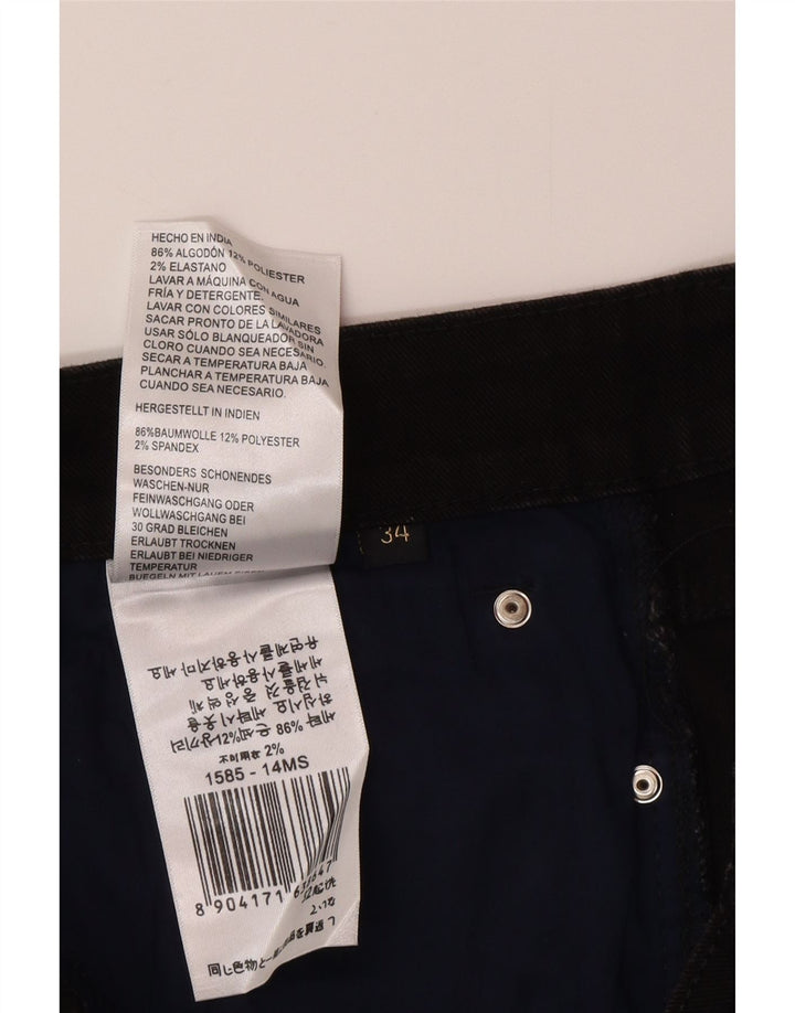 Nautica Mens Bootcut Jeans W34 L30 Algodão Preto