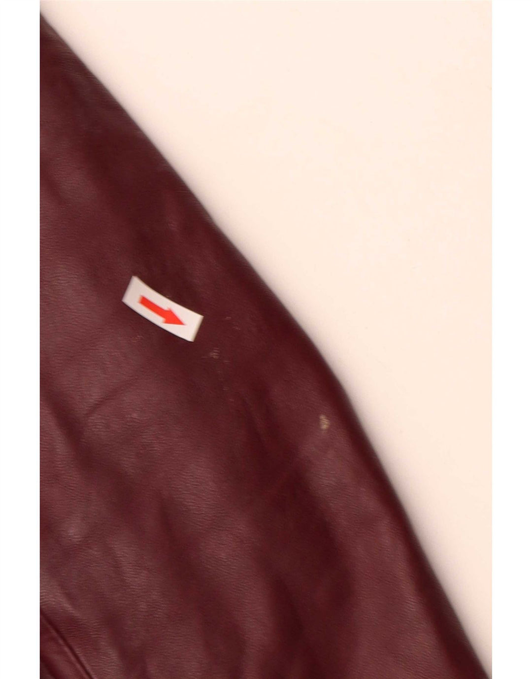 Jaqueta blazer de couro feminina vintage com 4 botões Reino Unido 10 pequena Borgonha