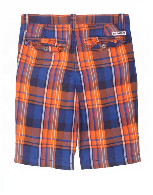 Tommy Hilfiger Boys Chino Shorts 15-16 anos W30 algodão xadrez multicolorido