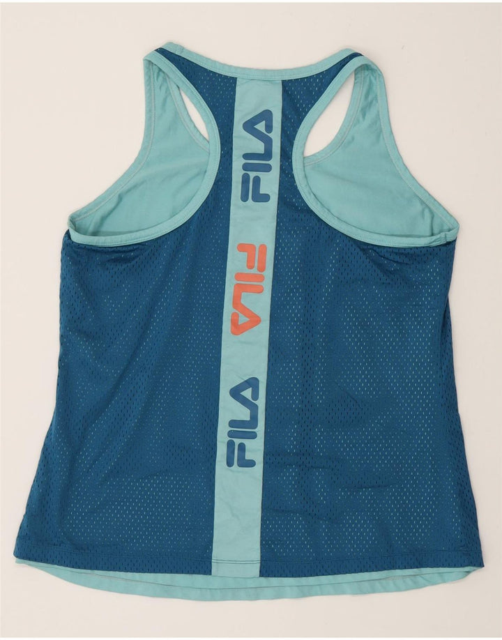 Fila Womens Graphic Vest Top UK 16 Grande Azul Colorblock Poliéster