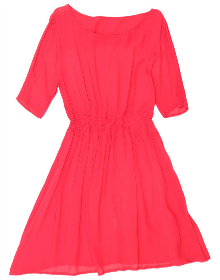 Vestido feminino VINTAGE A-Line UK 14 grande rosa