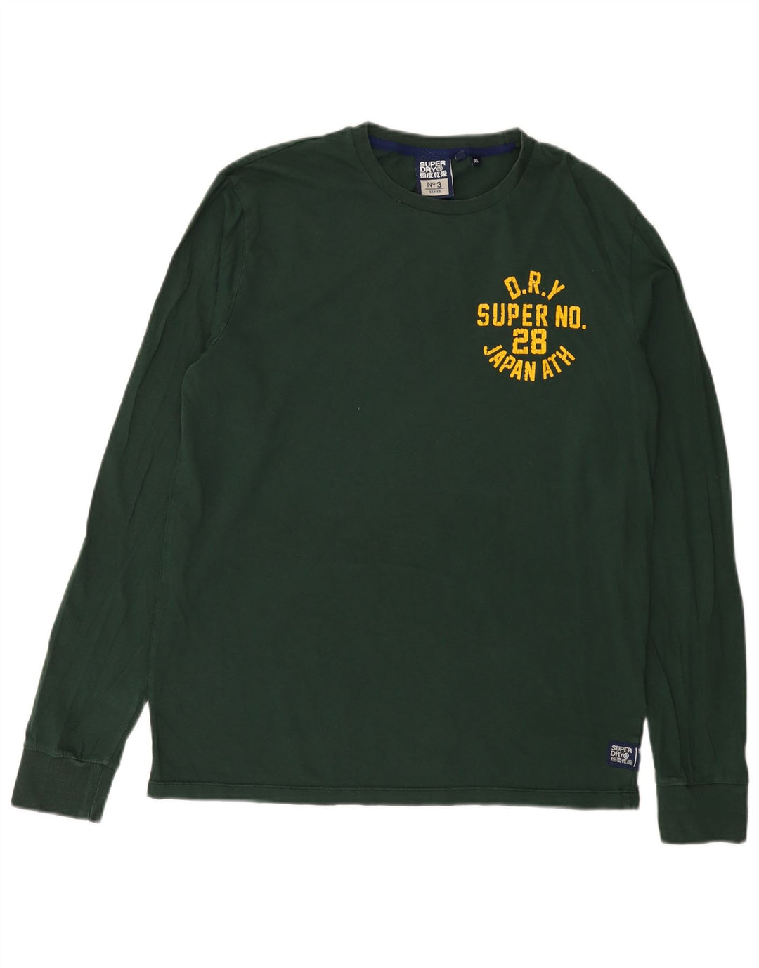 Superdry Mens Graphic Top Manga Longa XL Verde Algodão