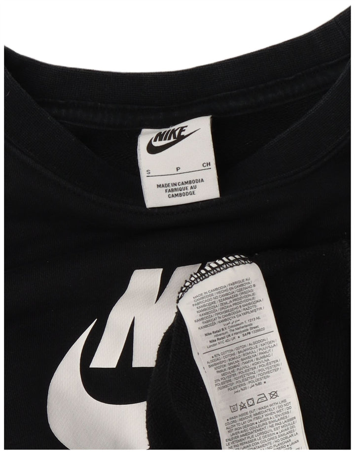Moletom feminino Nike gráfico oversized Jumper UK 10 pequeno algodão preto