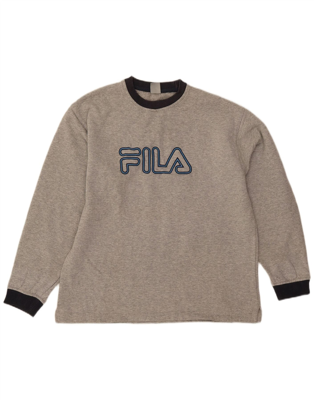 Moletom masculino Fila Graphic Jumper IT 48 algodão manchado cinza médio