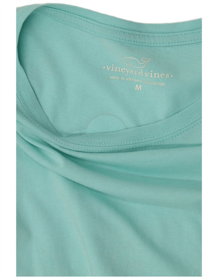 Top gráfico feminino Vineyard Vines manga comprida Reino Unido 14 algodão azul médio