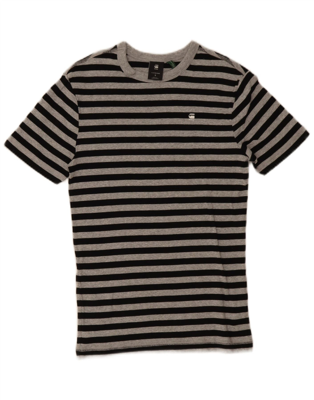 Camiseta masculina G-STAR top pequeno algodão listrado preto