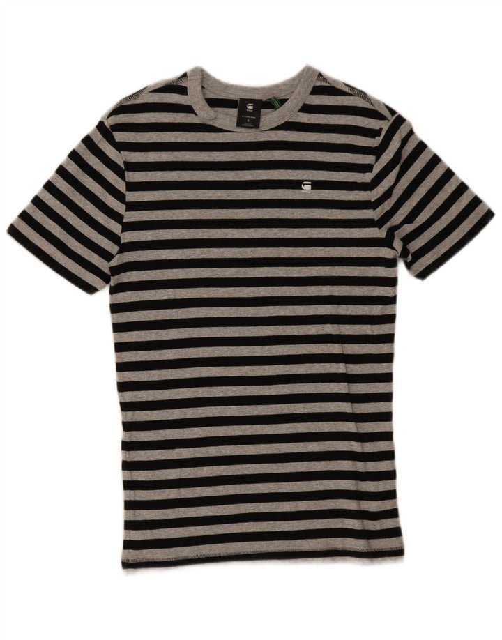 Camiseta masculina G-STAR top pequeno algodão listrado preto