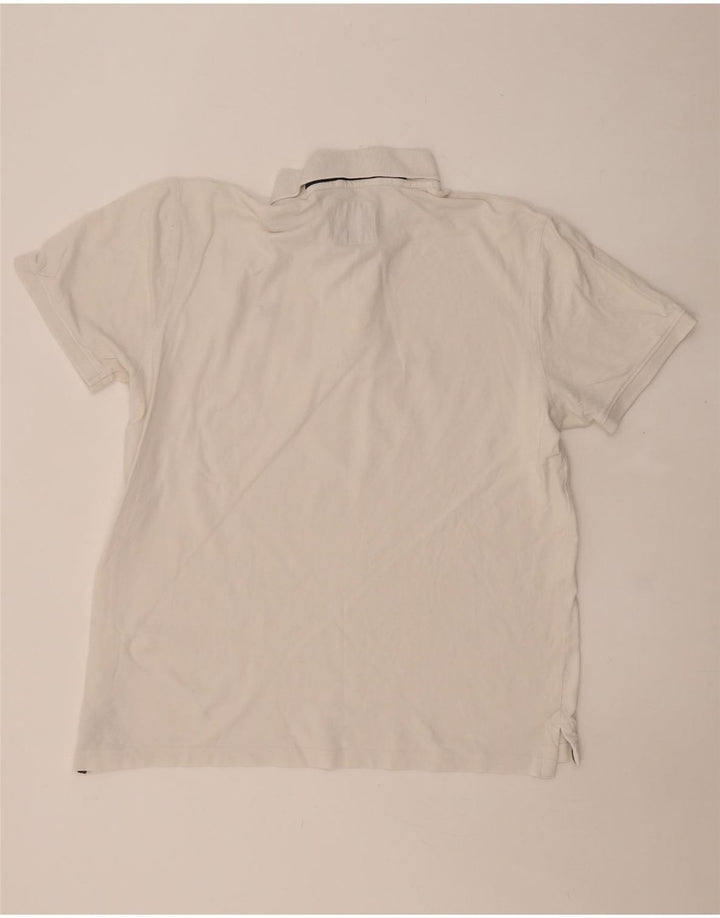 CREW CLOTHING Camisa polo masculina XL algodão branco