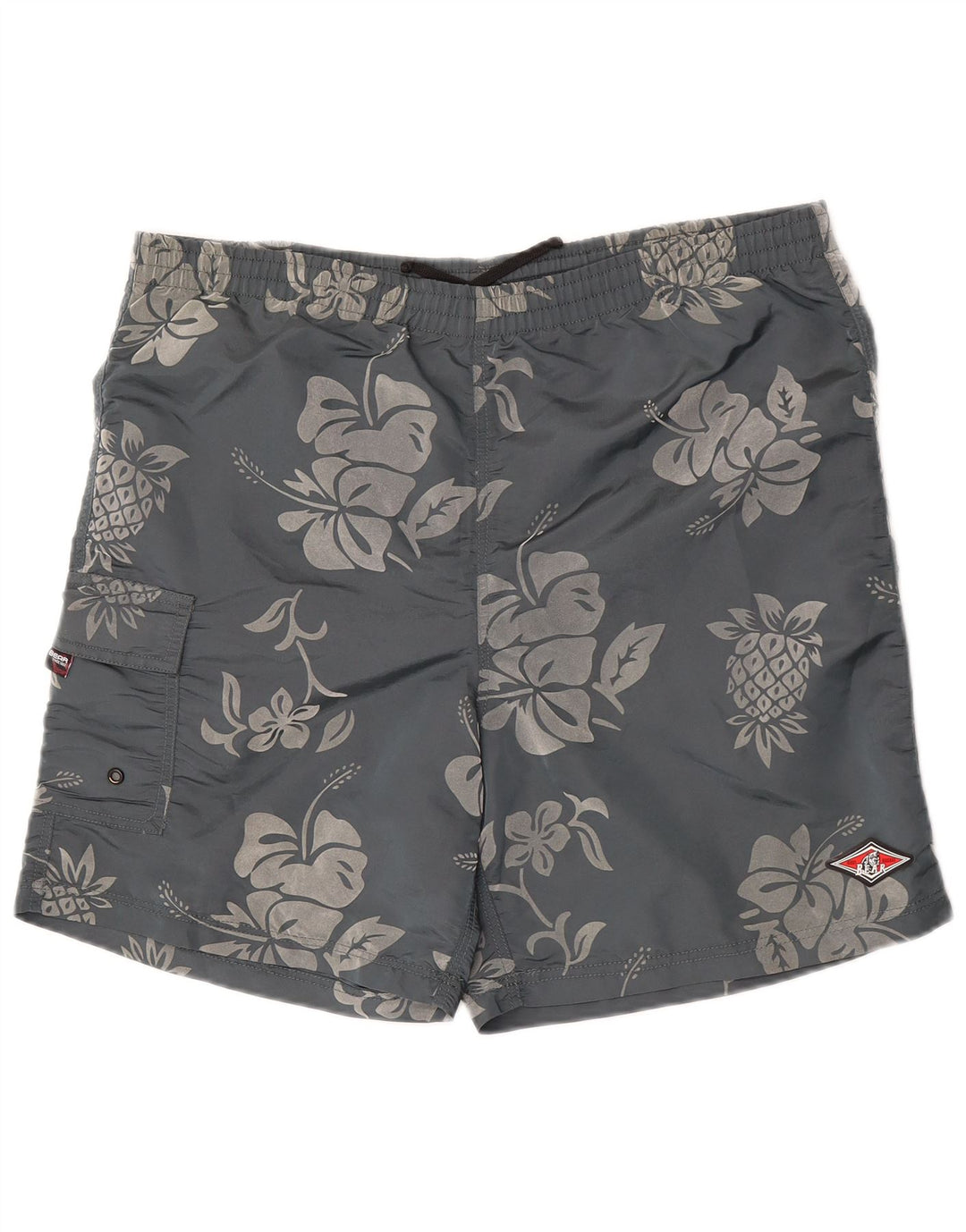 Shorts esportivos masculinos Bear XL cinza floral poliamida